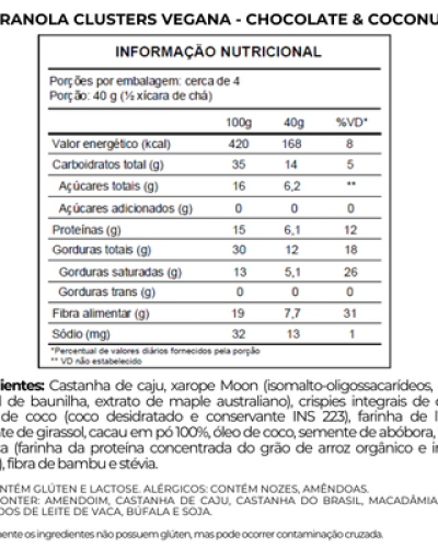 GRANOLA VEGANA - CHOCOLATE & COCONUT